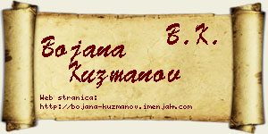 Bojana Kuzmanov vizit kartica